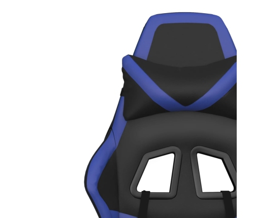 Silla gaming de masaje cuero sintético negro y azul