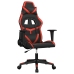 Silla gaming de masaje cuero sintético negro y rojo