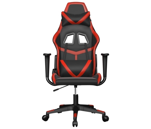 Silla gaming de masaje cuero sintético negro y rojo