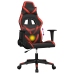 Silla gaming de masaje cuero sintético negro y rojo