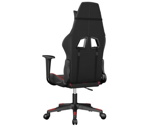 Silla gaming de masaje cuero sintético negro y rojo