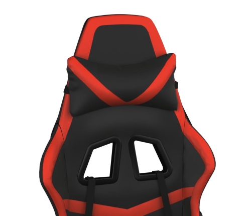 Silla gaming de masaje cuero sintético negro y rojo