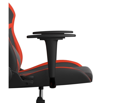 Silla gaming de masaje cuero sintético negro y rojo