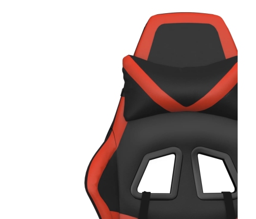 Silla gaming de masaje cuero sintético negro y rojo