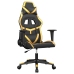 Silla gaming de masaje cuero sintético negro y dorado