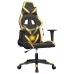 Silla gaming de masaje cuero sintético negro y dorado