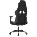 Silla gaming de masaje cuero sintético negro y dorado