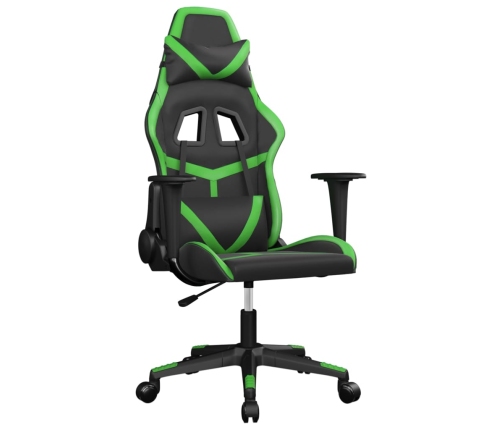 Silla gaming de masaje cuero sintético negro y verde