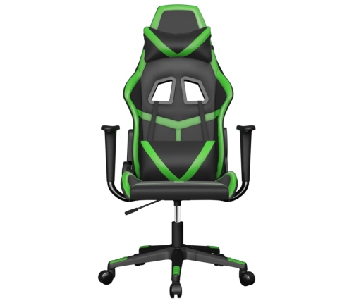 Silla gaming de masaje cuero sintético negro y verde