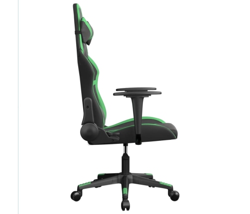 Silla gaming de masaje cuero sintético negro y verde