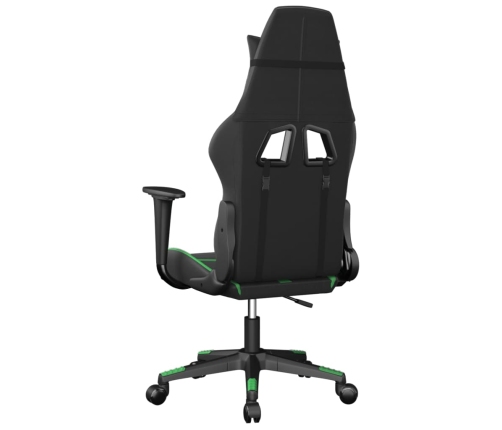 Silla gaming de masaje cuero sintético negro y verde