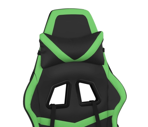 Silla gaming de masaje cuero sintético negro y verde