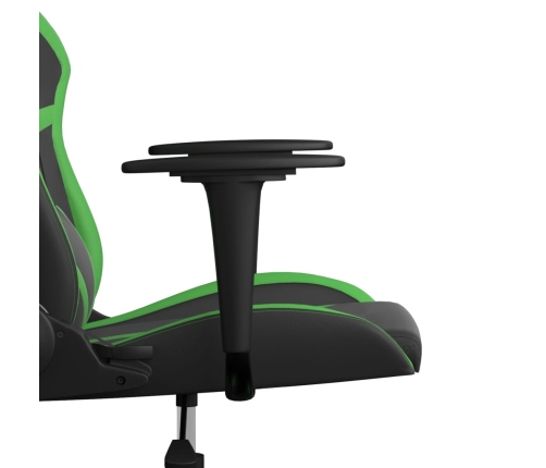 Silla gaming de masaje cuero sintético negro y verde