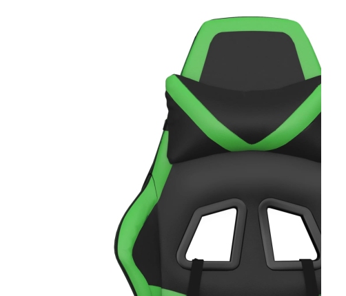 Silla gaming de masaje cuero sintético negro y verde