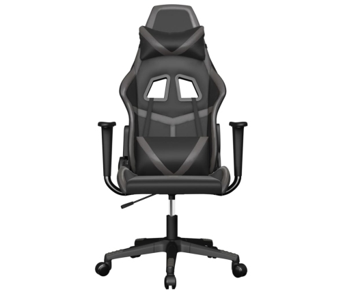 Silla gaming de masaje cuero sintético negro y gris