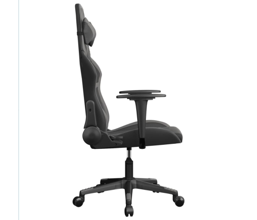 Silla gaming de masaje cuero sintético negro y gris