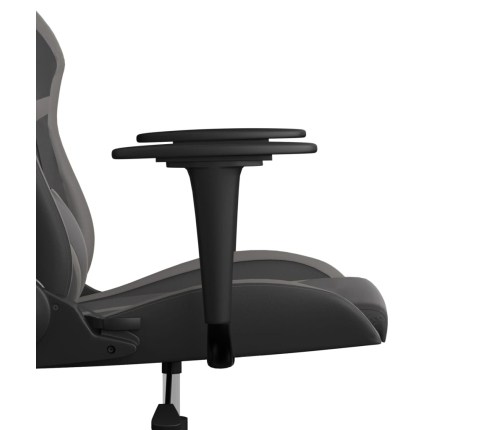 Silla gaming de masaje cuero sintético negro y gris