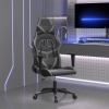 Silla gaming de masaje cuero sintético negro y gris