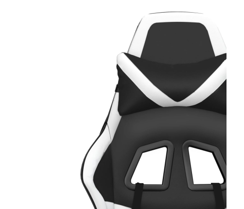 Silla gaming de masaje cuero sintético negro y blanco