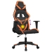 Silla gaming de masaje cuero sintético negro y naranja