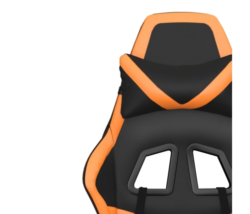 Silla gaming de masaje cuero sintético negro y naranja