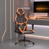 Silla gaming de masaje cuero sintético negro y naranja