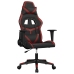 Silla gaming de masaje cuero sintético negro y rojo vino tinto