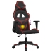 Silla gaming de masaje cuero sintético negro y rojo vino tinto