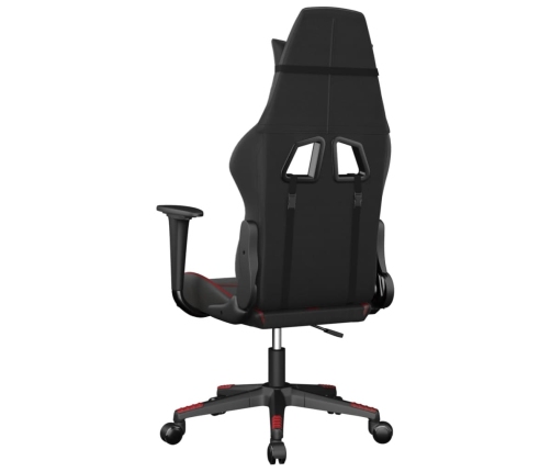 Silla gaming de masaje cuero sintético negro y rojo vino tinto