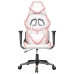 Silla gaming de masaje cuero sintético blanco y rosa