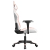 Silla gaming de masaje cuero sintético blanco y rosa