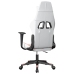 Silla gaming de masaje cuero sintético blanco y rosa