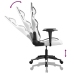 Silla gaming de masaje cuero sintético blanco y negro