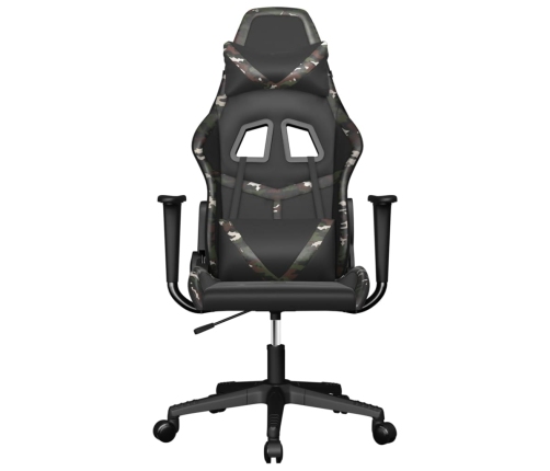 Silla gaming de masaje cuero sintético negro y camuflaje