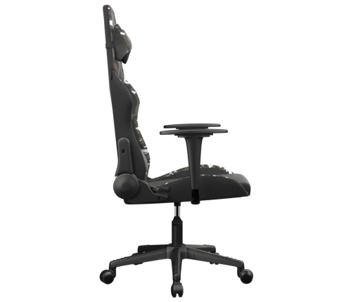 Silla gaming de masaje cuero sintético negro y camuflaje