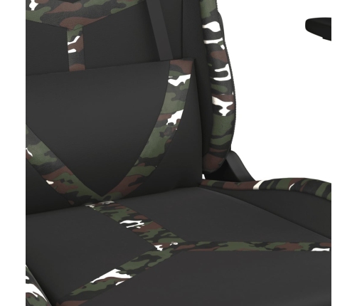 Silla gaming de masaje cuero sintético negro y camuflaje