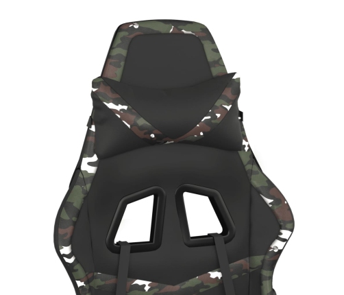 Silla gaming de masaje cuero sintético negro y camuflaje