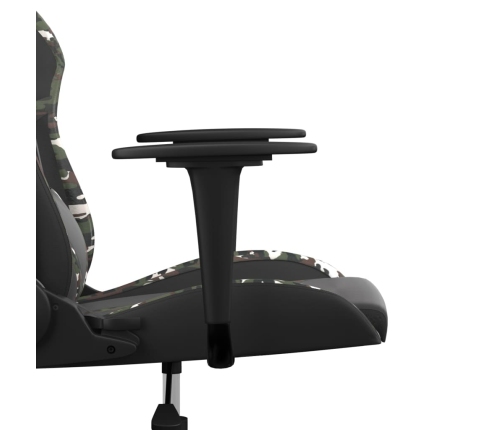 Silla gaming de masaje cuero sintético negro y camuflaje