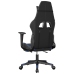 Silla gaming de masaje y reposapiés cuero sintético negro azul