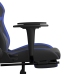 Silla gaming de masaje y reposapiés cuero sintético negro azul