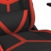 Silla gaming de masaje y reposapiés cuero sintético negro rojo