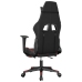 Silla gaming de masaje y reposapiés cuero sintético negro rojo