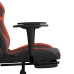 Silla gaming de masaje y reposapiés cuero sintético negro rojo