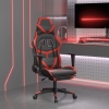 Silla gaming de masaje y reposapiés cuero sintético negro rojo