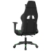 Silla gaming de masaje y reposapiés cuero sintético negro verde