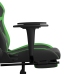 Silla gaming de masaje y reposapiés cuero sintético negro verde