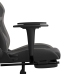 Silla gaming de masaje y reposapiés cuero sintético negro gris