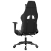 Silla gaming masaje y reposapiés cuero sintético negro blanco