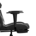 Silla gaming masaje y reposapiés cuero sintético negro blanco