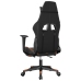 Silla gaming masaje y reposapiés cuero sintético negro naranja